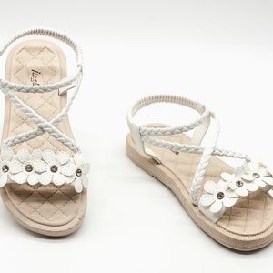 Women's Multi Flower Soft Sandals Anti Slip Water Resistant White